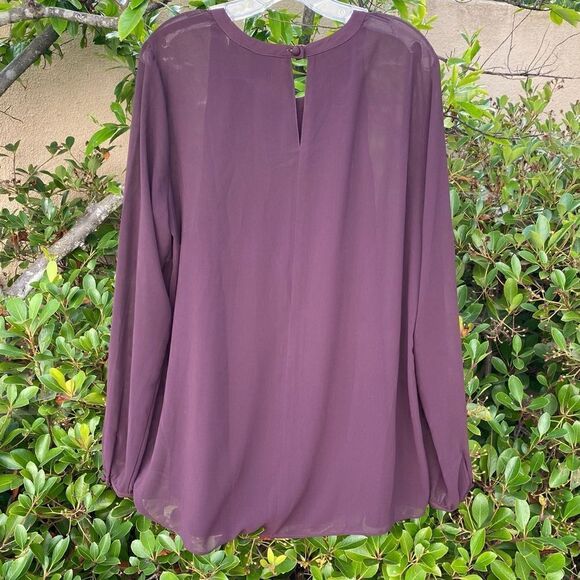 CABI Entice Long Sleeve Blouse Plum Style 3092 Size Large. VGUC! - Picture 4 of 7